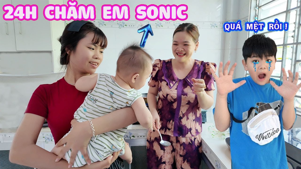 Thử Thách 24h Chăm Em Sonic 🕒