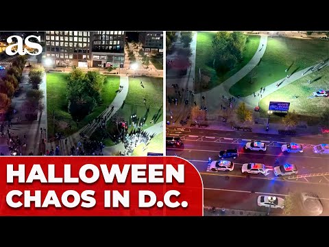 HALLOWEEN MAYHEM IN Washington DC | TEENS ARRESTED as Police CLASH with CROWD