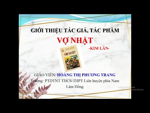 GIỚI THIỆU TÁC GIẢ, TÁC PHẨM VỢ NHẶT