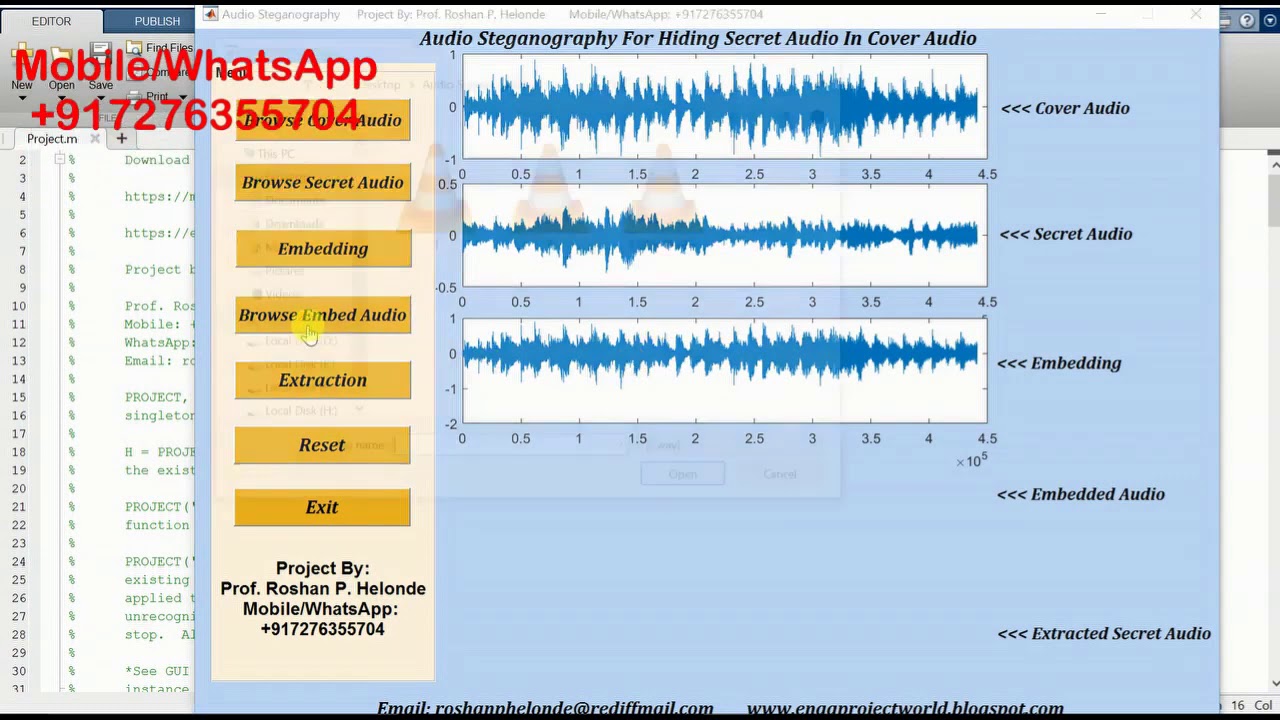 Matlab Code for Hiding Audio In Audio - Audio Steganography Using Matlab