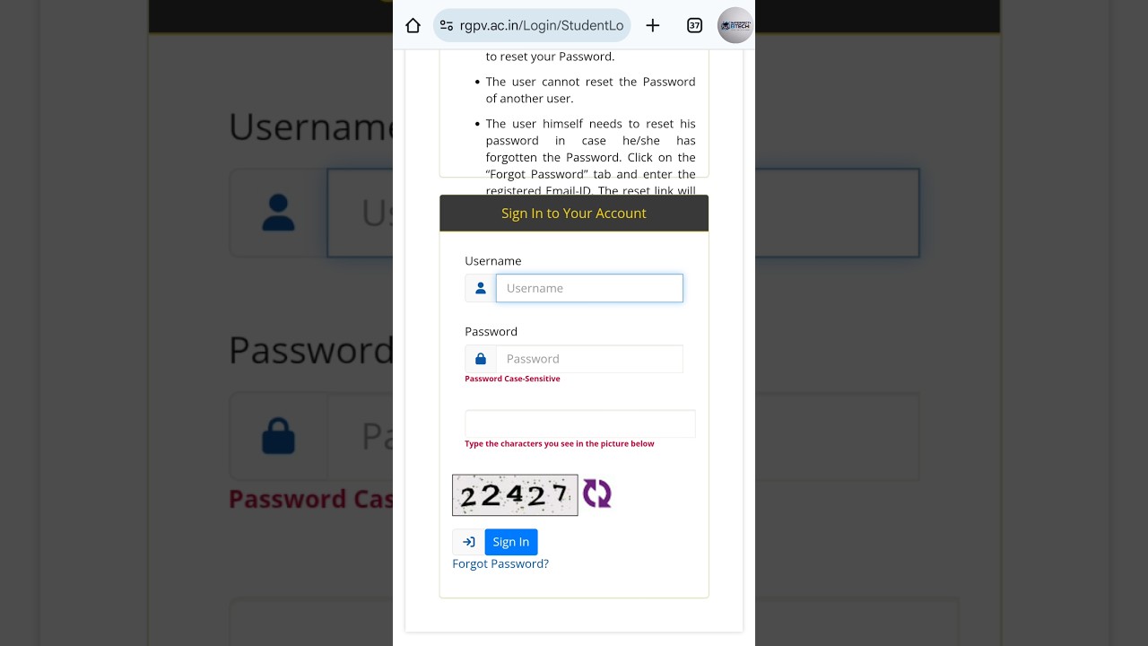 RGPV Result Check Procedure for 1st Semester