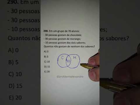 Questão de conjuntos | Chocolate e morango