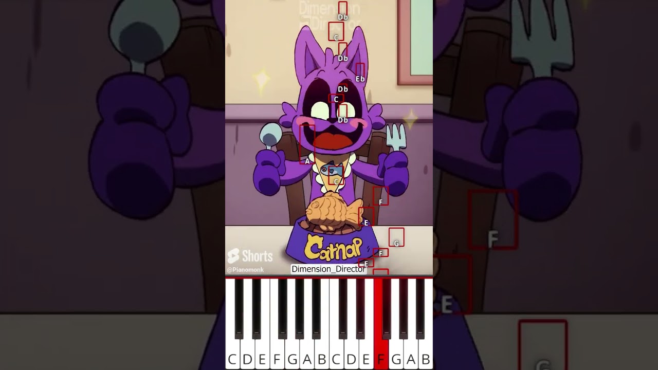 Catnap vs Dogday | Poppy Playtime Chapter 3 Animation | Octave Piano Tutorial