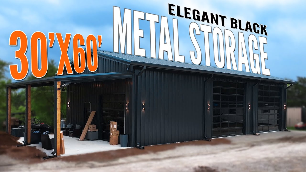All-Black Metal Building Walkthrough | 30x60 Red Iron Workshop in Boerne, TX | WolfSteel Buildings