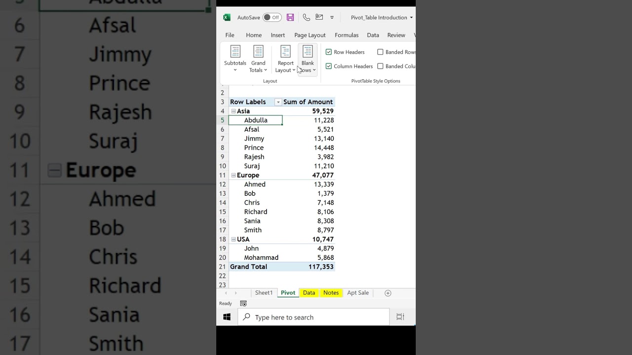 How to Separate Pivot Table Columns in Excel