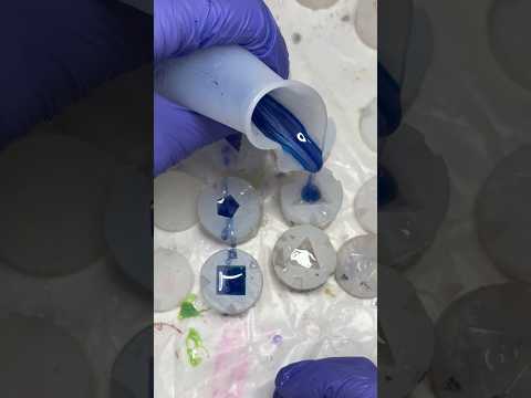 Making purple and blue dice! #Dnd #dice #ttrpg #resinart #handmadedice