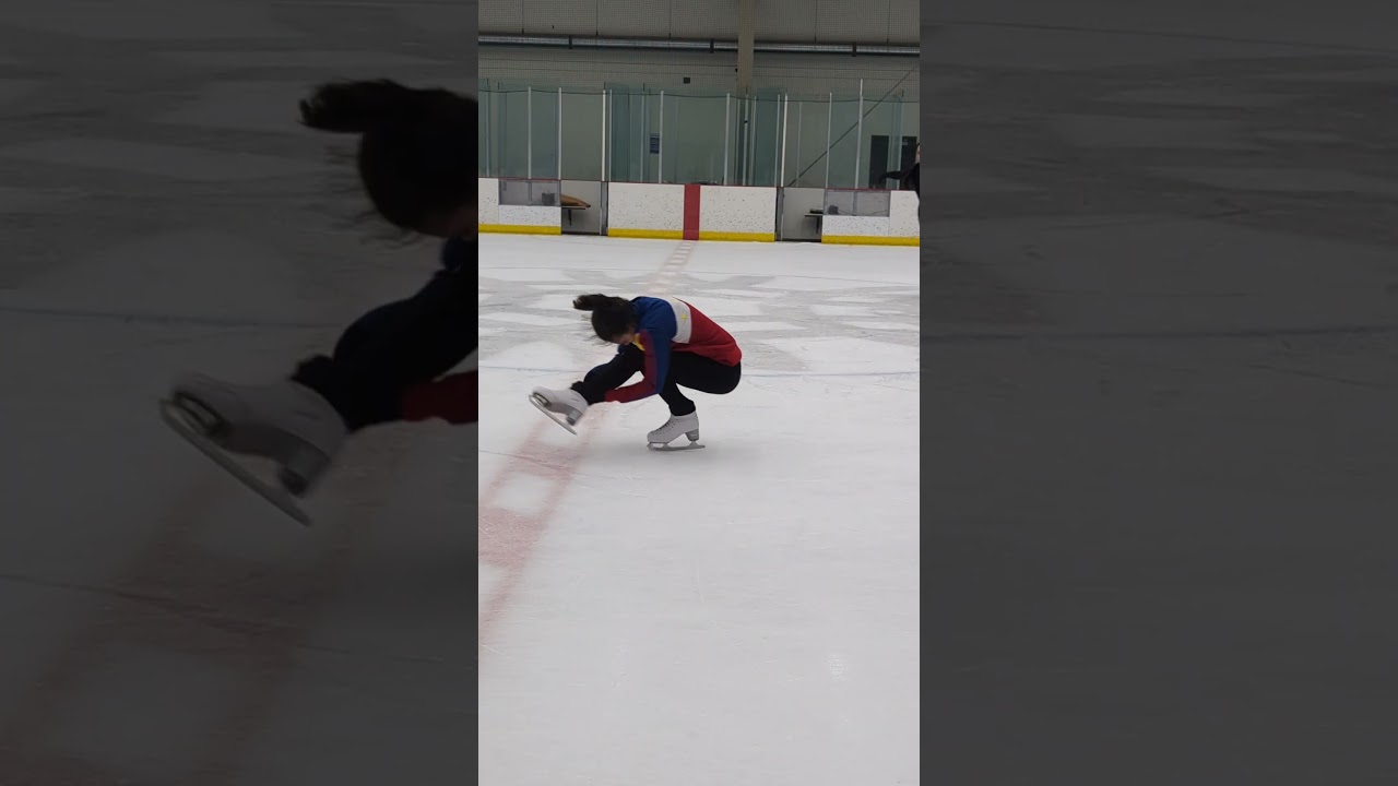 Working on a sit for the 24-25 short program requirements #figureskating #training #spinning