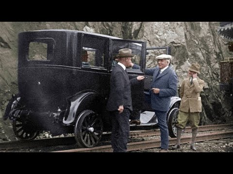 President Harding Tours Alaska in a Specially Adapted Car