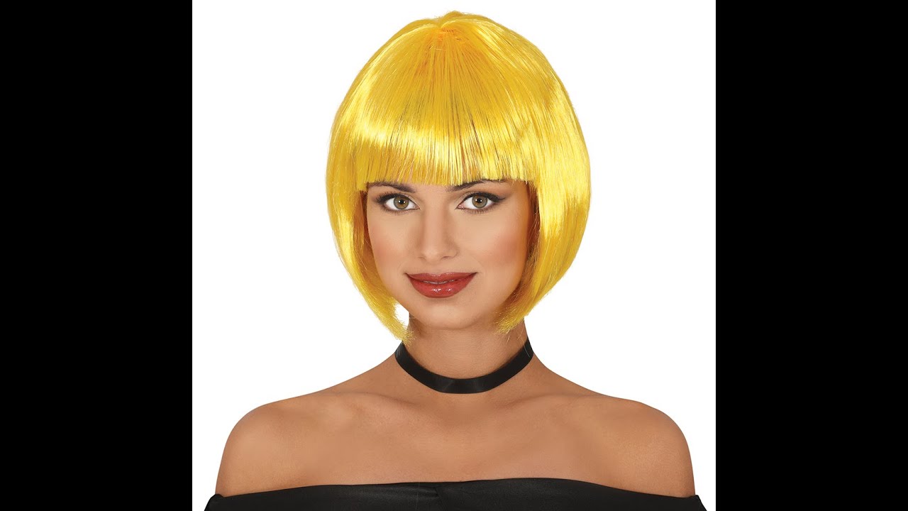 Peluca Fiestas Guirca - Media Melena Amarilla