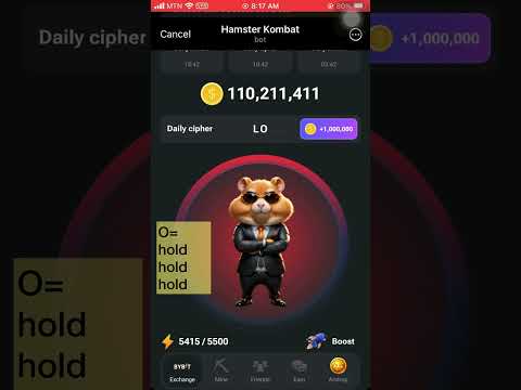 July 16-17: cipher morse code unlock one million coins in hamster kombat #hamsterkombat #crypto #kom