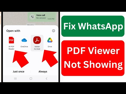 WhatsApp PDF Viewer Not Showing | Fix WhatsApp PDF Opening App Not Showing Problem