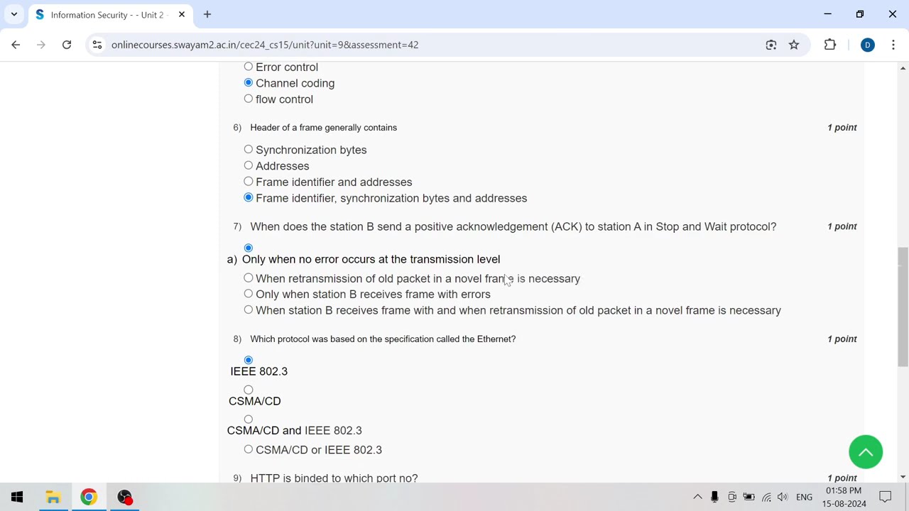 NPTEL Swayam Information Security Week 2 Quiz Solutions 🔐