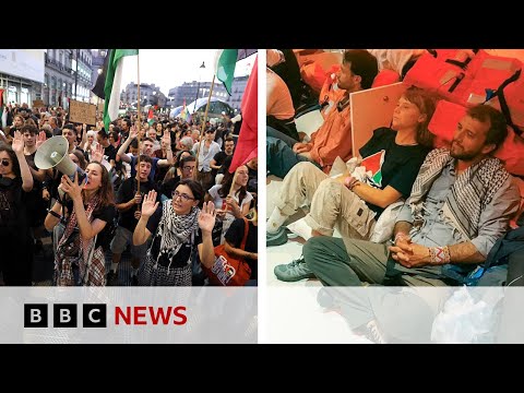 Global demonstrations after Israel detains Gaza flotilla activists | BBC News