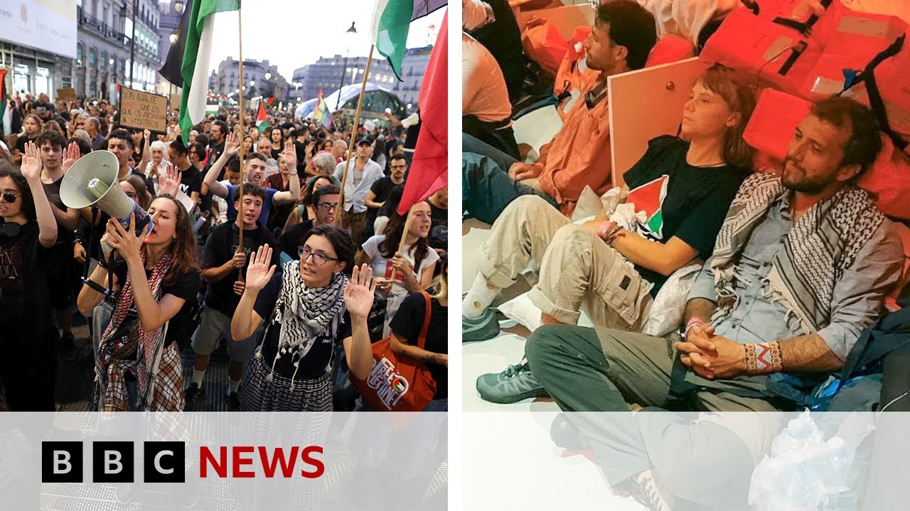 Global Protests Erupt Over Israel’s Detention of Gaza Flotilla Activists | BBC News