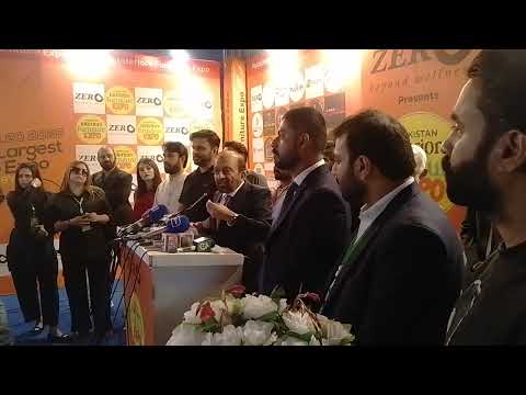 Dr. Farooq Sattar talk with social media at Expo Center Karach