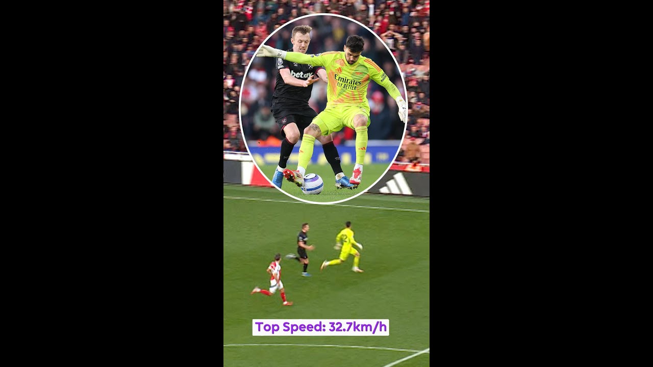 David Raya Sets Speed Record with Fastest Sprint for Arsenal 🏃‍♂️