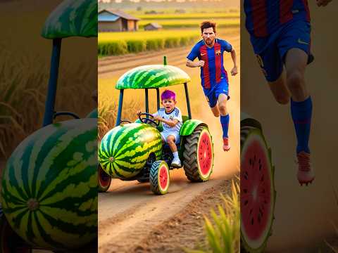Messi stole Ronaldo's son's watermelon plow. Ronaldo is very angry #ronaldo #football #messi