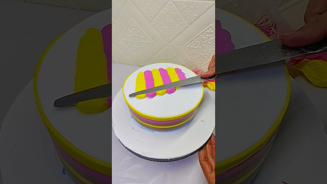Stunning Pink & Yellow Cake Design 🌸 | Trending Short Video