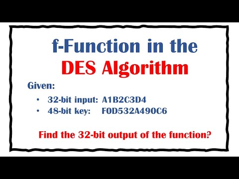 Find the output of the f-function in DES algorithm, given an input and the key to the function