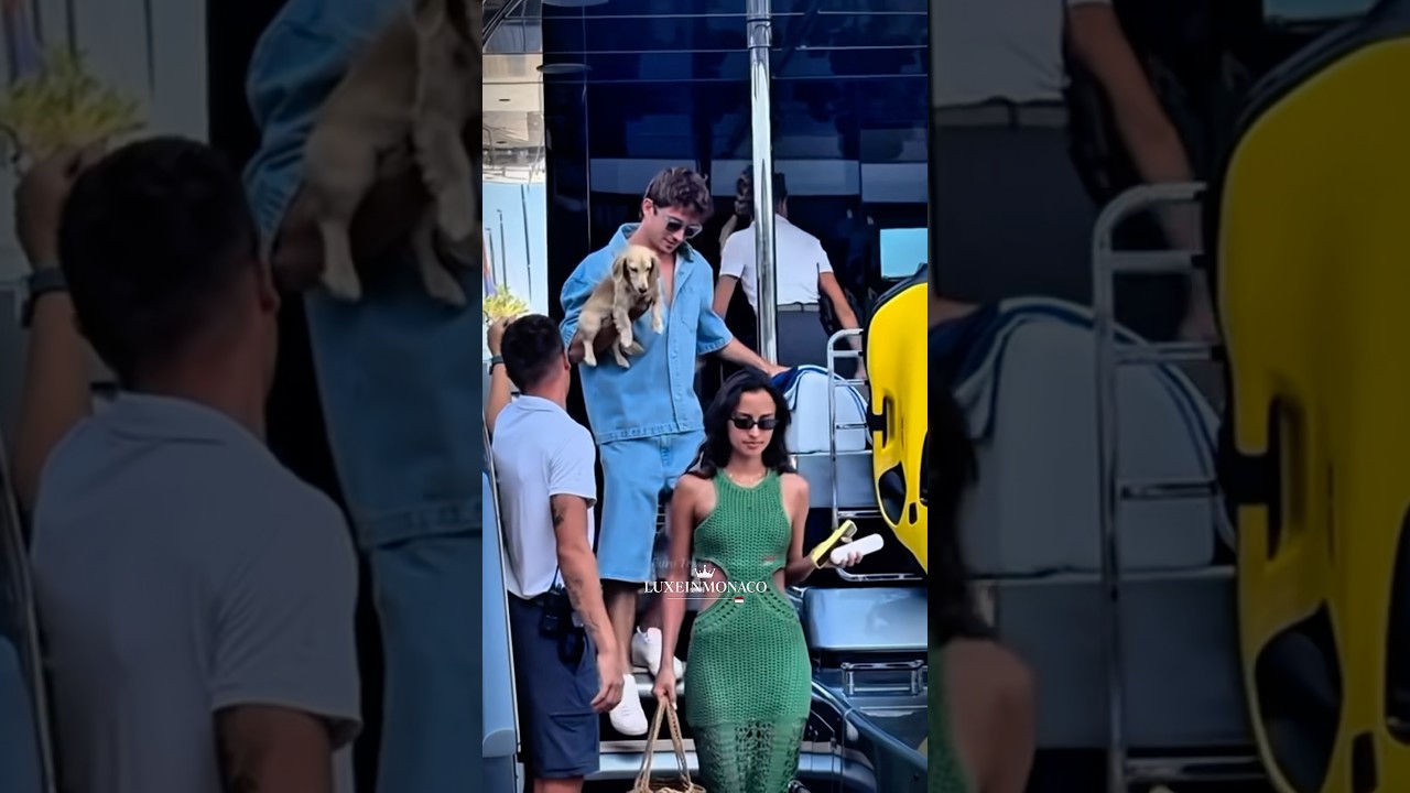 Charles Leclerc Celebrates in Monaco with His Wife 🇲🇨