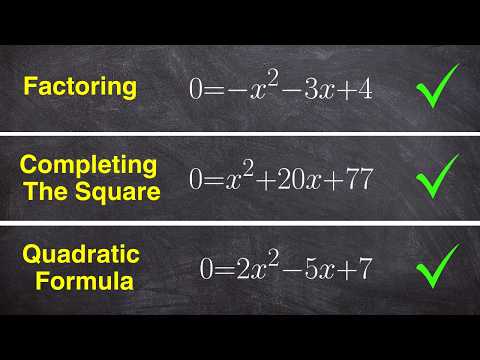Comparing Methods for Solving Quadratic Equations: Factoring, Completing the Square, and the Quadratic Formula