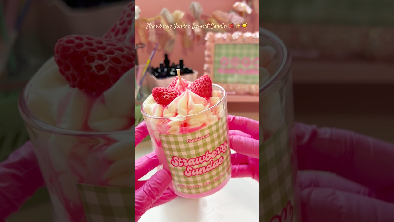 Create a Strawberry Sundae Candle 🍓✨