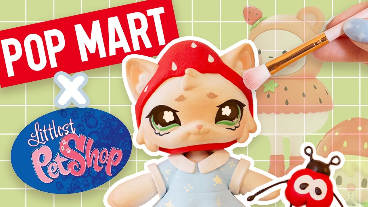 LPS Strawberry Cat POP MART Style Art Toy 🎨