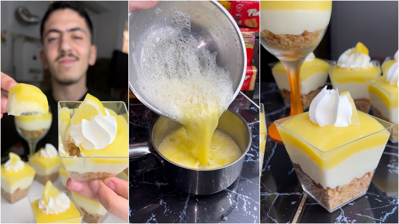 تحلية الليمون المنعشة مع كريمة الليمون اللذيذة