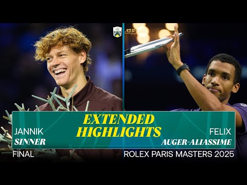 Extended Highlights Sinner vs Auger-Aliassime Final | Rolex Paris Masters