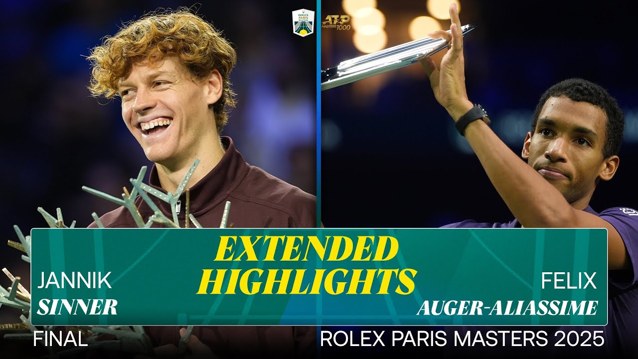 Sinner vs. Auger-Aliassime | Exciting Final Highlights at Rolex Paris Masters 🎾