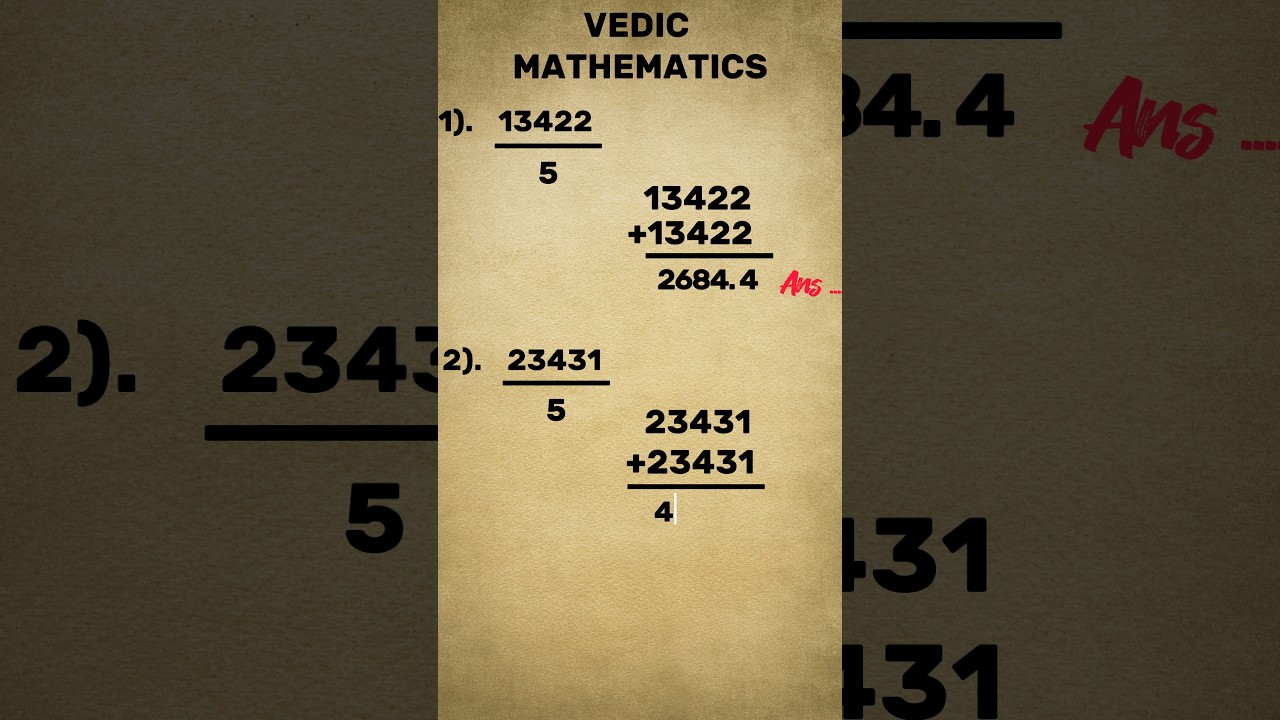 Quick & Easy Vedic Maths Trick to Divide by 5! 🚀