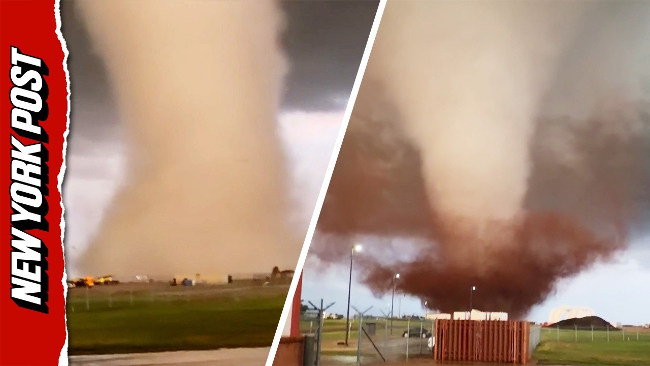 Wild Video Captures MASSIVE Tornado Near Oklahoma Air Force Base