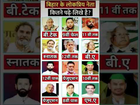 बिहार के लोकप्रिय नेता कितने पढ़े-लिखे हैं? #Bihar#Nitish Kumar#Tejaswi Yadav #news #tejashwiyadav