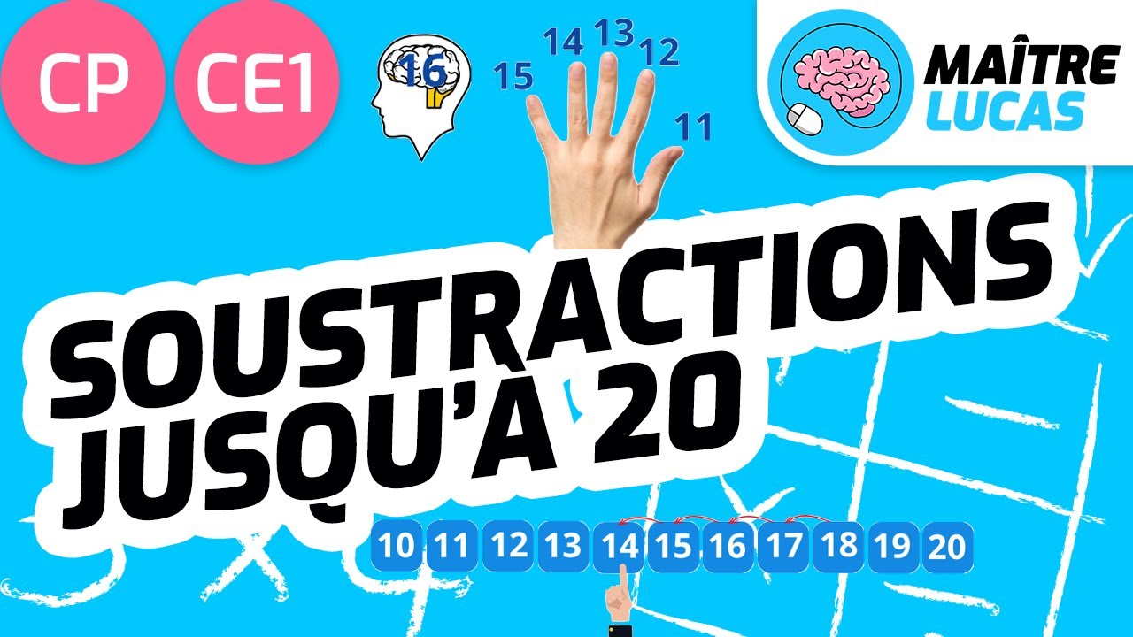 Soustractions en ligne jusqu'à 20 pour CP et CE1 - Cycle 2 - Mathématiques