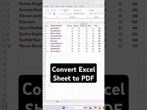 Convert Excel Sheet to PDF