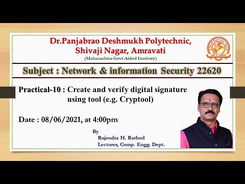 NIS-Practical No. 10 Create and verify digital signature using tool (e.g. Cryptool).