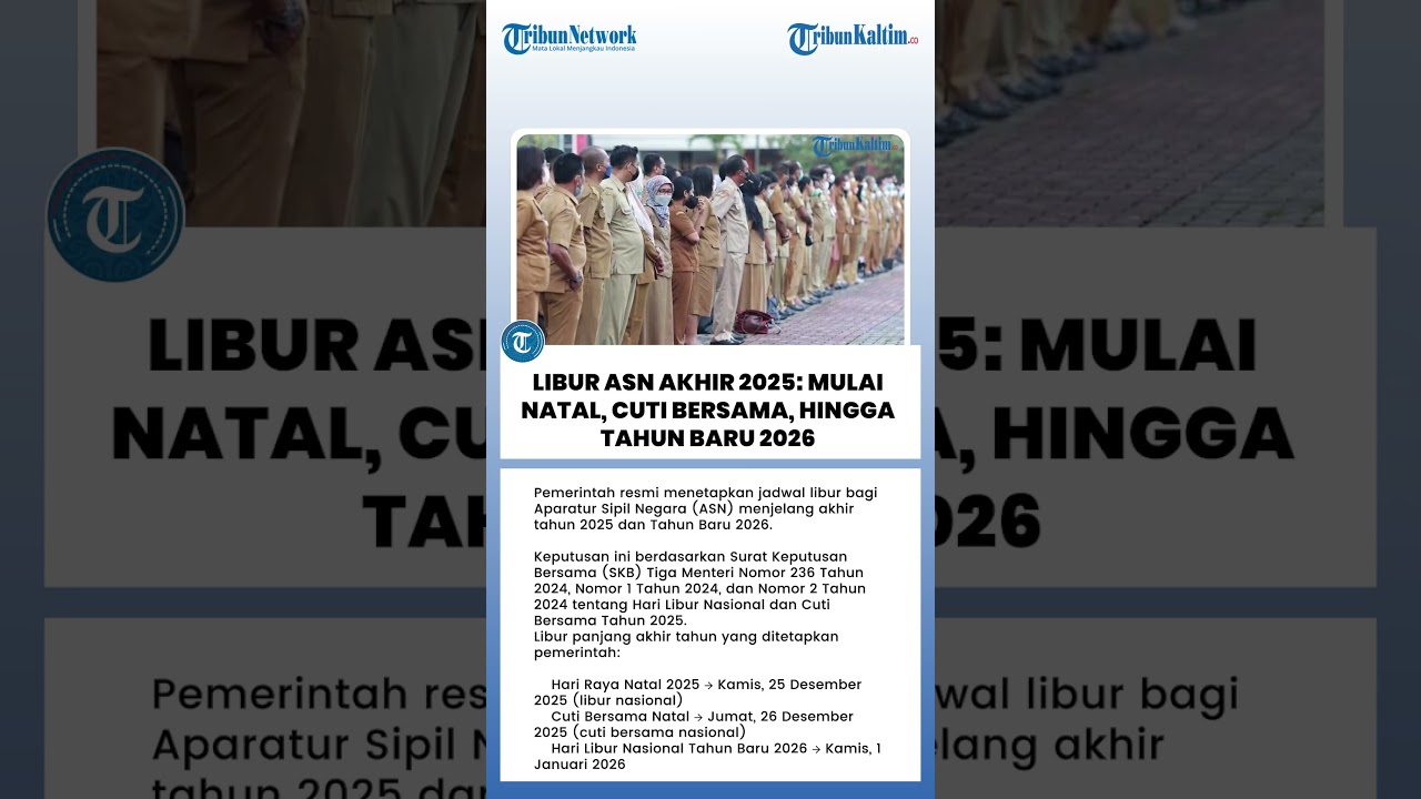 Libur ASN Akhir 2025: Natal, Cuti Bersama, Tahun Baru 🎉