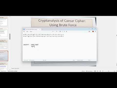 Cryptography | ENCRYPTION | Cryptanalysis of CEASIER CIPHER USING BRUTE FORCE