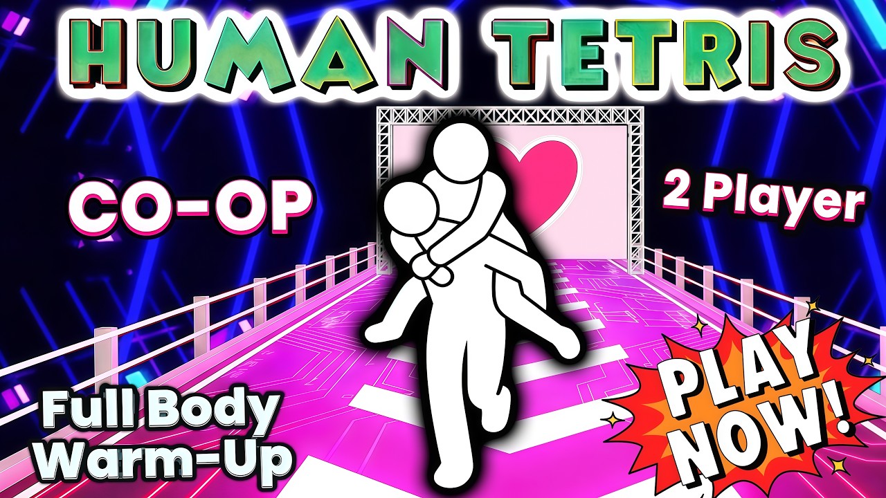 8 MIN ๐ฅ | HUMAN TETRIS 2 Player Co-op | Immersive Interactive Warm Up | Viral Interactive Game