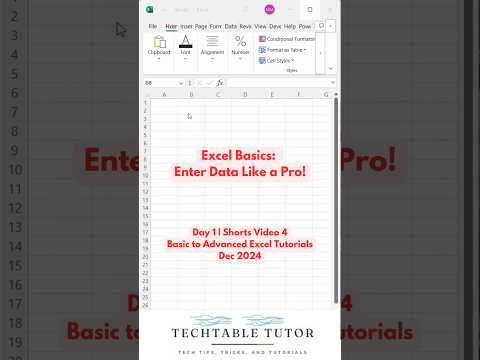 Excel Basics: How to Enter Data into Excel Cells! | Dec 2024 | Day 1, Video 4🔡 #excel #exceltutorial