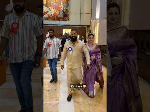 Rishab Shetty with Wife Snapped at Delhi #nationalfilmawards #rishabshetty #telgu #kantara #trending