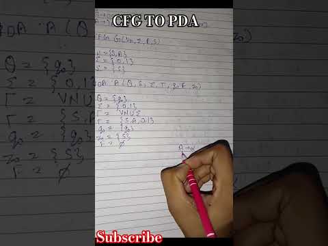 Context-Free Grammar to Pushdown Automaton Conversion | TAFL IMPORTANT QUESTIONS #trending