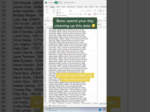 How to clean data in seconds using text to columns. 🤤 #excel #sheets