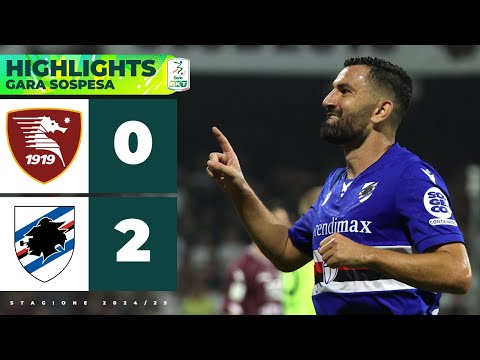 Salernitana-Sampdoria, gara di ritorno del Playout 24-25 sospesa sul risultato di 0-2 | HL Serie BKT