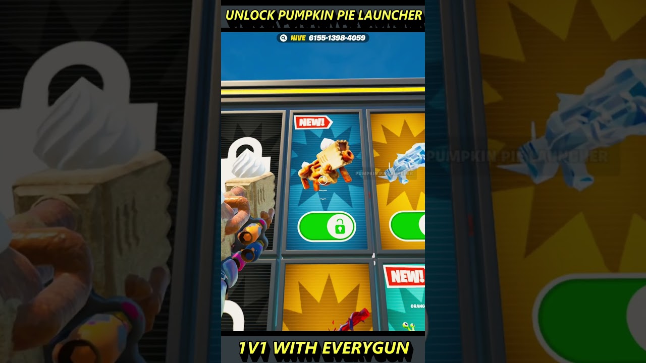 Unlock Pumpkin Pie Launcher in Fortnite 1v1 ๐