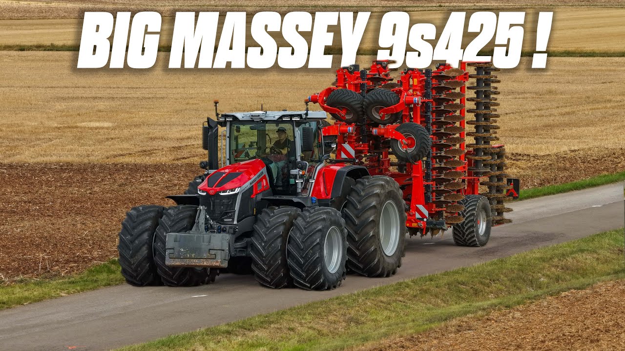 Déchaumage XXL avec Massey Ferguson 9S.425 & Kuhn 12m 🚜