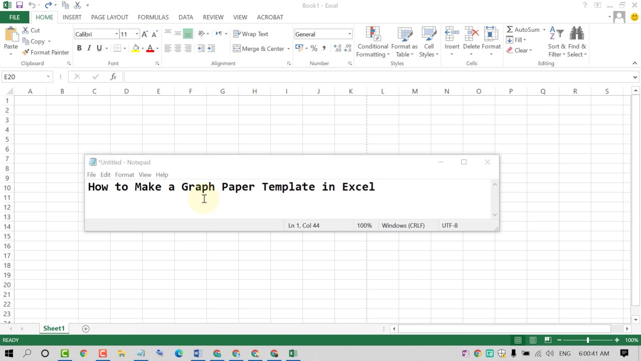 How to Create Graph Paper Template in Excel