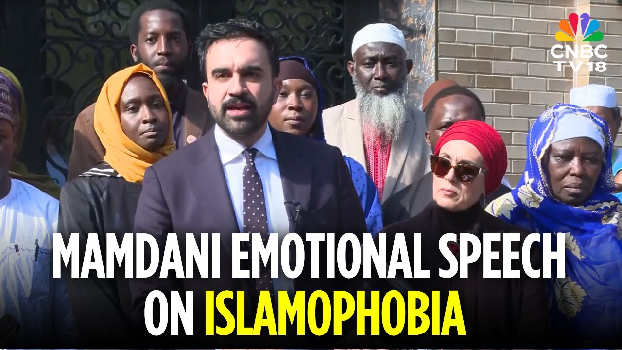 Zohran Mamdani Addresses Islamophobia Outside a New York Mosque
