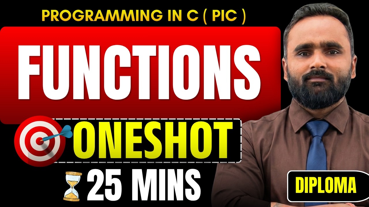 Programming In C | Functions in 25 Minutes 🔥 | DIPLOMA | One Shot | Pradeep Giri Sir