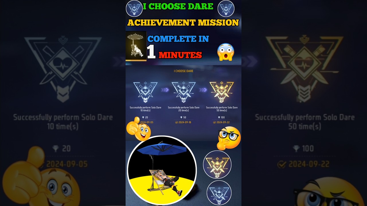 Complete 'I CHOOSE DARE' Achievement in Free Fire 🏆
